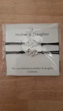 Pulseras de corazón infinito para madre e hija, pulsera de cuerda ajustable, joyería de moda para mujer y niña, envío directo