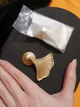 Cabinet Drawer Pulls-Knobs Furniture Dresser Wardrobe Cupboard Leaf Brass-Handles Gold