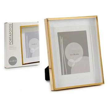

Photo frame Gift Decor Aluminium Gold (15 x 20 cm)