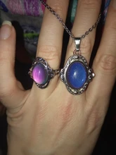Vintage Color Retro cambio anillo Oval emoción sentimiento cambiante anillo de Control de temperatura de Color anillos para las mujeres