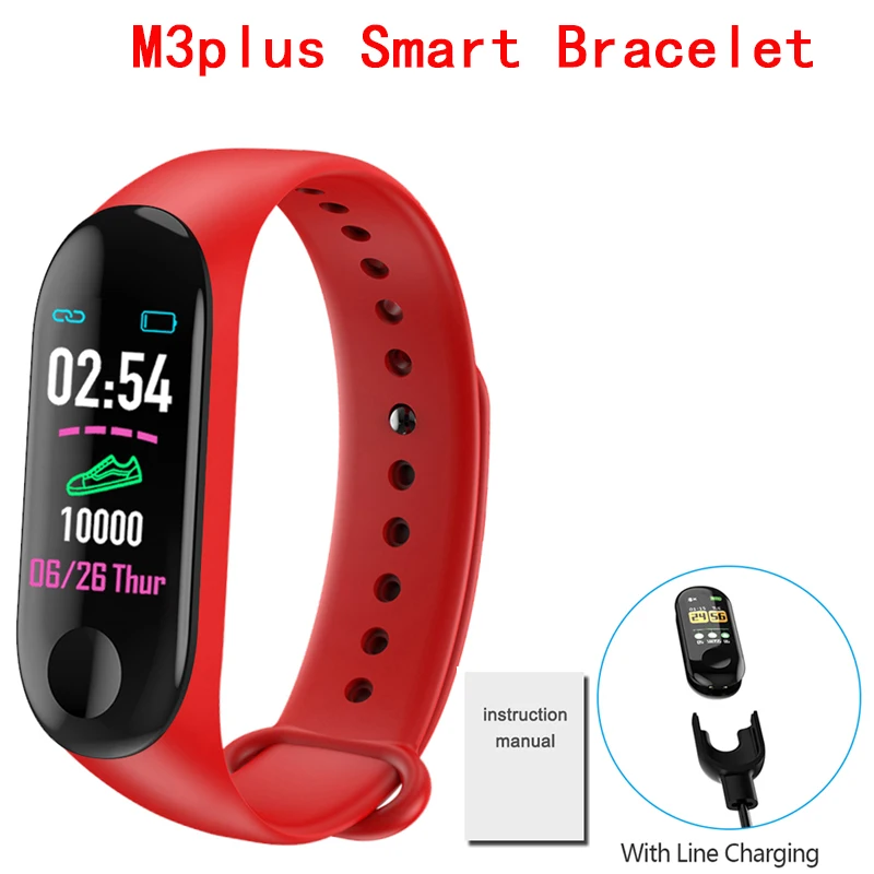 M3plus Bracelet Смарт-браслет M3, фитнес-трекер, браслет, часы, пульсометр, кровяное давление, водонепроницаемый, смарт-браслет для мужчин и женщин, смарт-браслет - Цвет: M3plus Bracelet