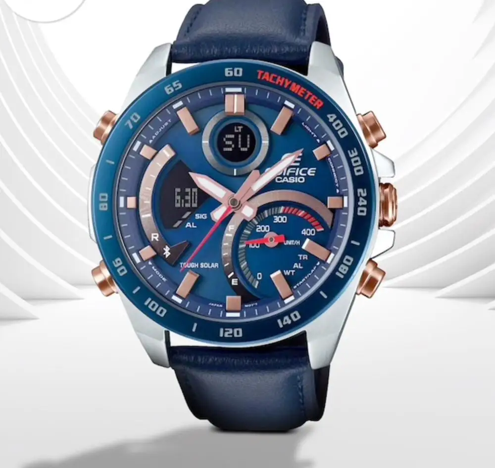 Casio Edifice ECB-900BL-2ADR солнечные мужские часы брендовые Роскошные Кварцевые водонепроницаемые спортивные военные часы relogio masculino - Цвет: As the picture