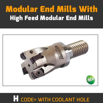 

MHT EN10 D16 M08 L25 Z02 H-WITH COOLANT HOLE Modular End Mills With Changeable Insert