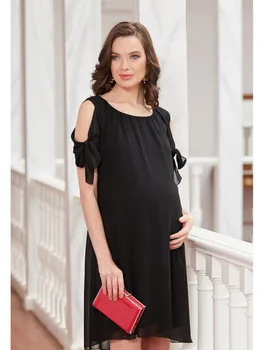 

Shoulder Detail Chiffon Shower Mini Maternity Dress