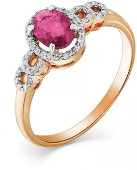 

Master brilliant Ruby Diamond Ring in red gold