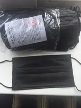 10/50/100/200 Uds máscaras desechables no tejida cara máscaras de capa de 3 capas filtro Anti polvo transpirable adultos máscara de boca negro en STOCK
