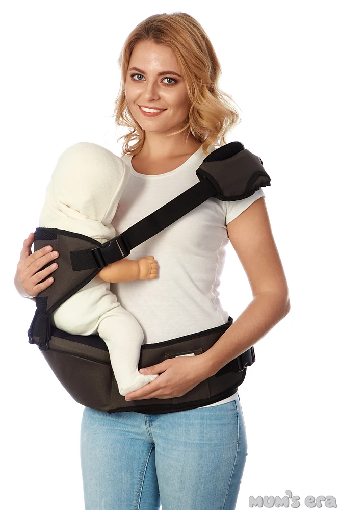 Baby sling MUM'S ERA Хипсит со спинкой КОМФОРТ Сумка кенгуру Удобная детская переноска Фронтальная детская переноска