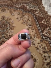 Anillo de navidad plateado para hombre, anillos de esmalte cuadrado y negro, joyería fina, alta calidad, 8-11