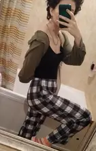 Dropshipping. Exclusivo. Harajuku pantalones a cuadros para mujeres pantalones 2020 Streetwear Pantalones de mujer Harem otoño señoras Causal pantalones de talla grande