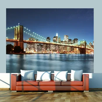 

Wall mural-the Brooklyn Bridge shimmering-200x154 cm