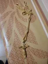 Collares cruzados y colgantes para hombre, de acero inoxidable, color dorado, para rezar, regalo de joyería