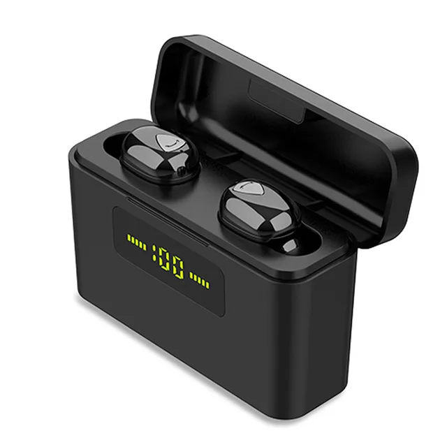 30 шт. DG509 TWS Bluetooth настоящие беспроводные наушники 5D стерео наушники мини TWS водонепроницаемые наушники с аккумулятором 2200 мАч - Цвет: Черный