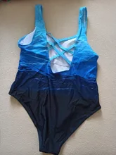 Yomay-bañador De una pieza para mujer, traje De baño Vintage con degradado, Monokini entrecruzado en la espalda, traje De baño para vestir en la playa, Maillot De baño