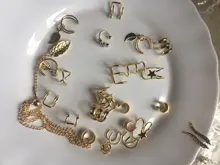 Pendiente de cartílago falso para mujeres y hombres, Clips de oreja sin Piercing, de hojas doradas, joyería, regalos al por mayor