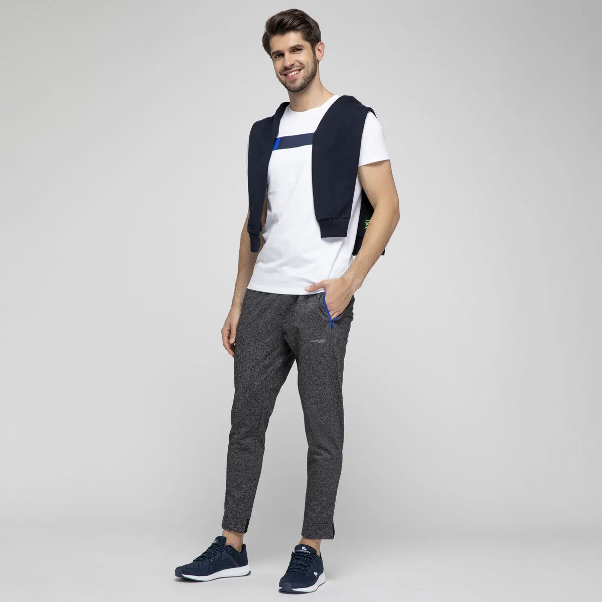 FLO MILAN PANT Dark Mel серый мужской спортивный костюм LUMBERJACK