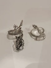 1 Uds estereoscópica nuevo Retro Punk muy grandes anillo de serpiente de la personalidad de la moda serpiente anillo ajustable con apertura de la joyería como regalo