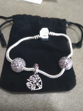 Pulsera de cadena plata de primera ley con cuenta para mujer, brazalete con abalorio, plata esterlina 925, con logotipo S925, hecho a mano