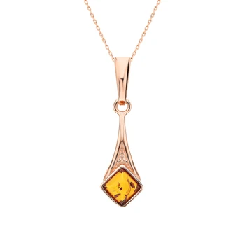 

Silver Pendant with amber sunlight