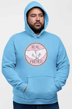 

Angemiel Wear Real Friends Tokalaşan Friends Blue Men 'S Hooded Sweatshirt