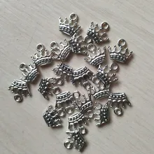 20 piezas encantos corona 13x14mm tibetano bronce Color plata colgantes joyería antigua fabricación artesanal DIY