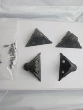 NAIERDI-caja de madera antigua para pies, Protector de esquina de pierna, triángulo rota tallada, soporte decorativo para muebles, 40x30mm, 4 Uds.