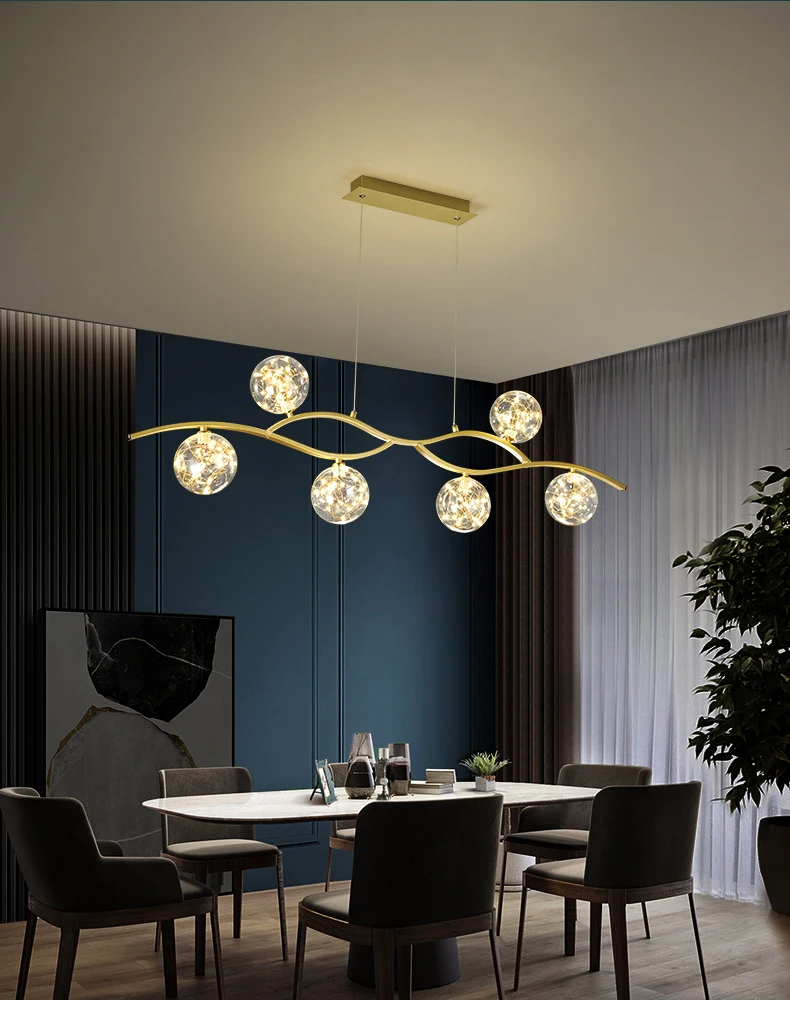 Modern Nordic Star Design LED Chandelier For Dining Room Kitchen Living Room Bedroom Ceiling Pendant Lamp Gold Glass Ball Light mini chandelier