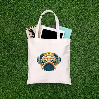 

Angemiel Bag Pug Pattern Shopping Beach Tote Bag