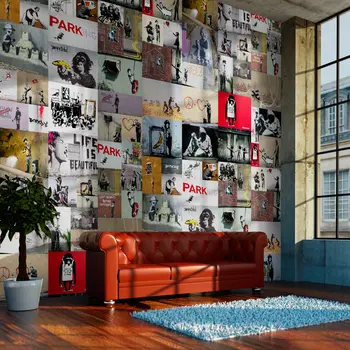

Wall mural-Banksy-collage - 50x1000 cm