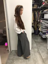 Pantalones lisos de pierna ancha para mujer, Pantalones largos de alta calidad, informales y sencillos, primavera y otoño, 2021