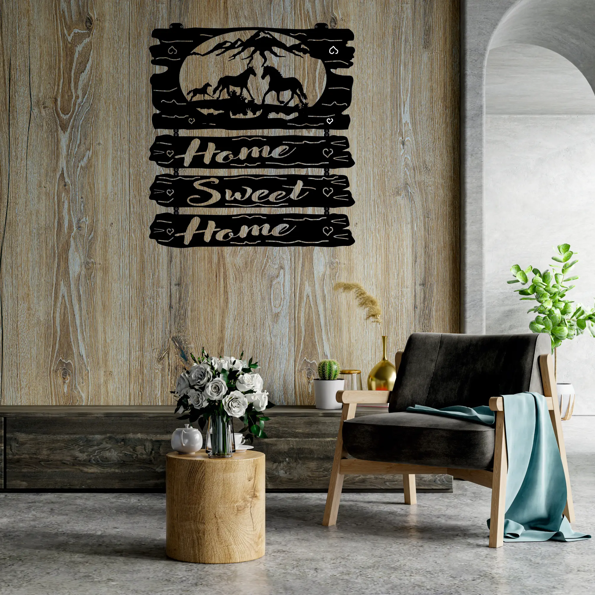 

Metal Wall Art, Metal Sweet Home Horse, Metal Wall Decor, Metal Sign Welcome Sign for Home