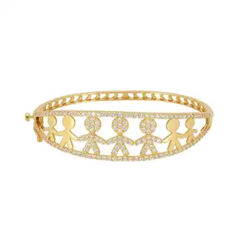 

Hand in Hand Motif Gold Children Charm Bracelet 01-670-CB029
