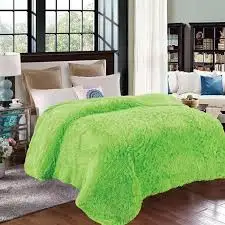 

Plaid bedspread faux fur 100% bamboo fiber