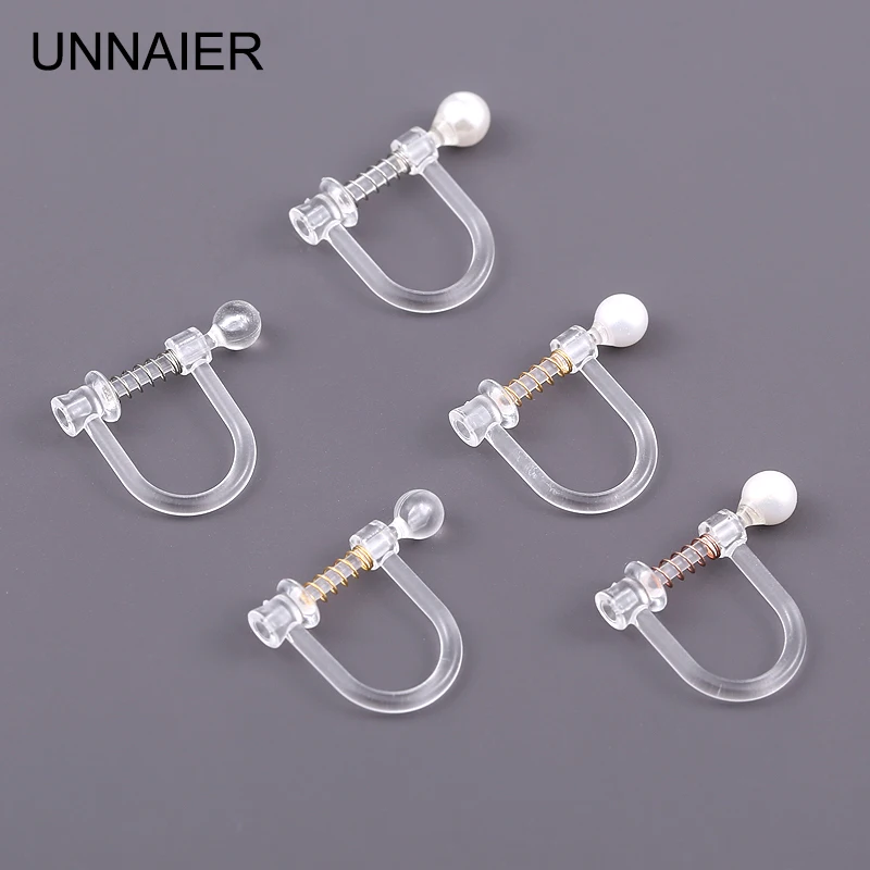 Resin Ear Clip Female U Type Spring Transparent Invisible Painless