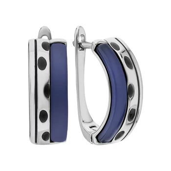 

Silver earrings with ceramic sunlight sample 925