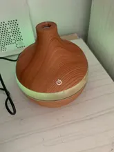SaengQ-humidificador de aire eléctrico, difusor de aceites esenciales ultrasónico de grano de madera, minigenerador de niebla con USB, luz LED
