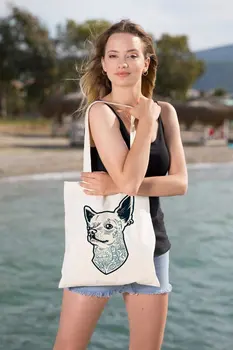 

Angemiel Bag Tattooed Chihuahua Shopping Beach Tote Bag