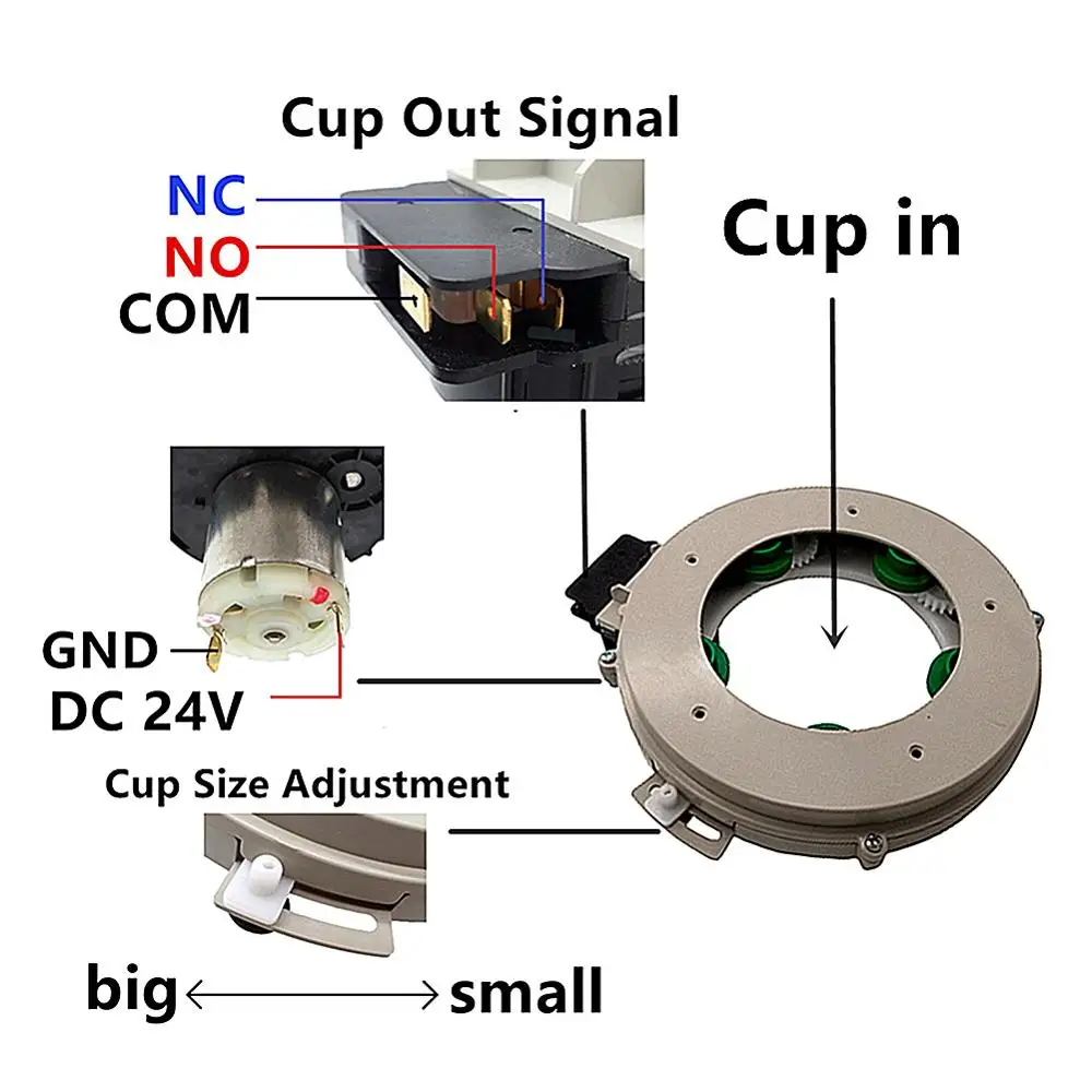 Dc 24v 80-100mm Adjustable Paper Cup 