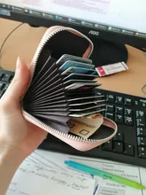 Card-Bag Business-Card-Holder Minimalist-Organizer WESTCREEK Genuine-Leather Women Zipper