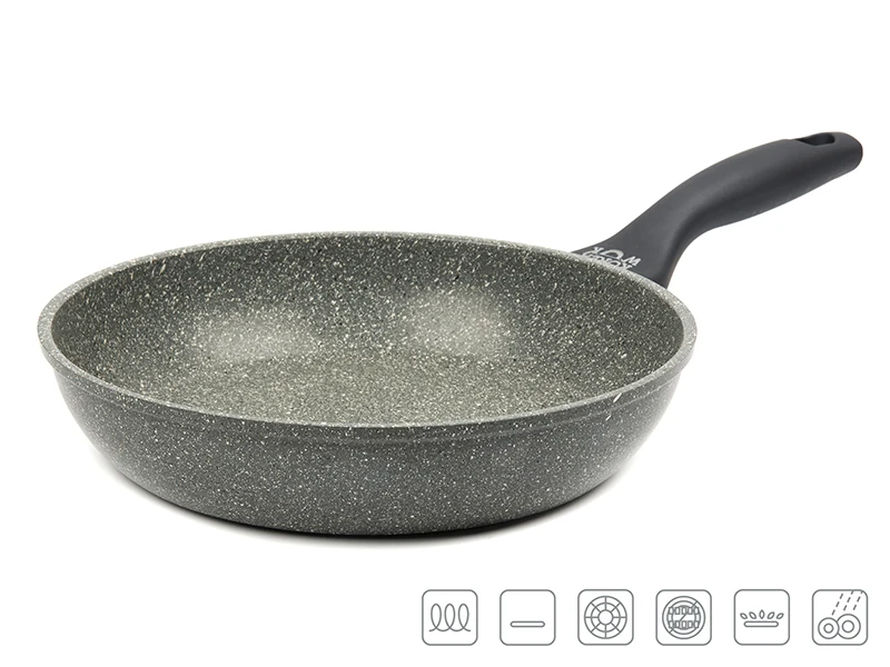 Сковорода KOREA WOK, c кольцом MEGA STONE KWF2421MS - Цвет: Серый