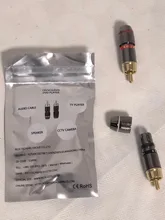 Conector RCA chapado en oro, adaptador de enchufe macho de vídeo/conector de Cable de Audio, 6mm, negro y rojo, superrápido, 2 uds./1 par