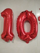 Figura de 16 pulgadas con número de globos, globo de aluminio para decoración de boda, feliz cumpleaños, Baby Shower