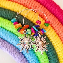 10 Uds. De dijes de Sol de 28x25mm, colgantes de Color plateado bronce dorado tibetano, fabricación de joyas antiguas DIY, artesanía hecha a mano