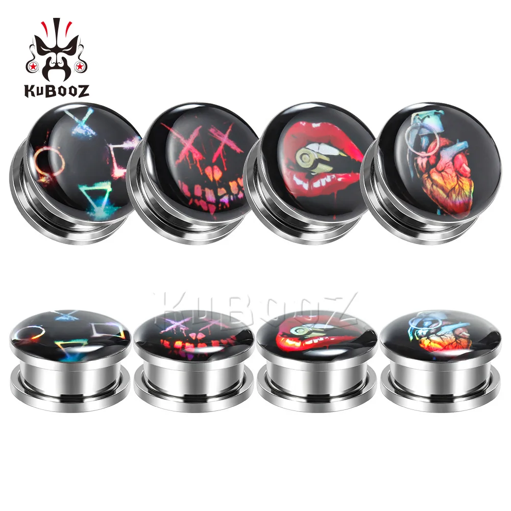 Wholesale Price Game Mouth Picture Logo Stainless Steel Ear Tunnels Expanders Screw Studs Gauges Fashion Gift Body Jewelry 44PCS | Украшения