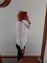 Women's T-Shirt Slim White Long-Sleeved Cotton Brand-New Pure-Tops for Female Thin Woman