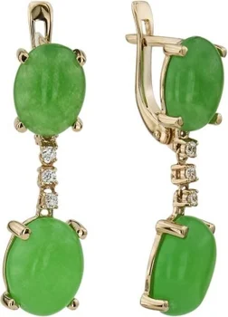 

Aloris earrings with agate and cubic zirconia in red gold