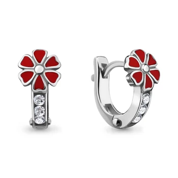 

Children's aquamarine earrings with cubic zirconia enamel, 925 sterling silver