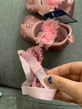 Ma & Baby-zapatos de princesa para bebés recién nacidos de 0 a 18 meses, con lentejuelas y lazo, para primeros pasos y diadema