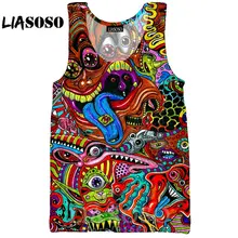 3d принт для мужчин рок во мужчин трипси-психоделический Топ для пляжа джакузи красочные аниме уличная майка футболка Harajuku короткий рукав A115