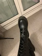 Botas hasta la rodilla de piel sintética con plataforma gruesa para Mujer, botines largos con cordones, con cremallera, estilo Punk, Chelsea, 2020