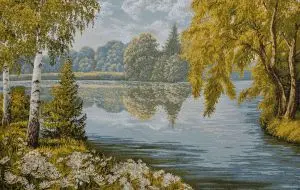

Chamomile on the shore (55x35) in a single frame